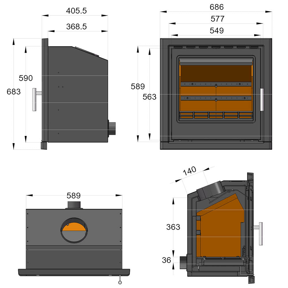 Coniston Inset Large Multifuel Stove