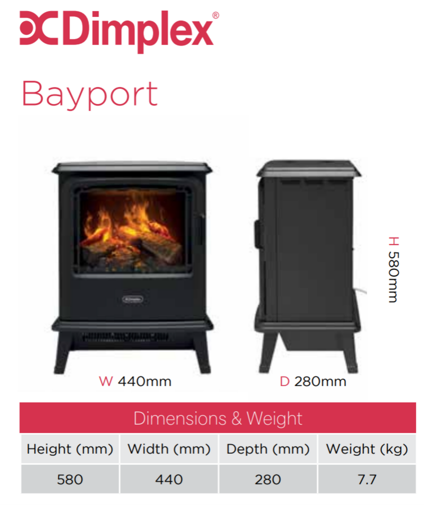 Dimplex Bayport Optimyst Electric Stove