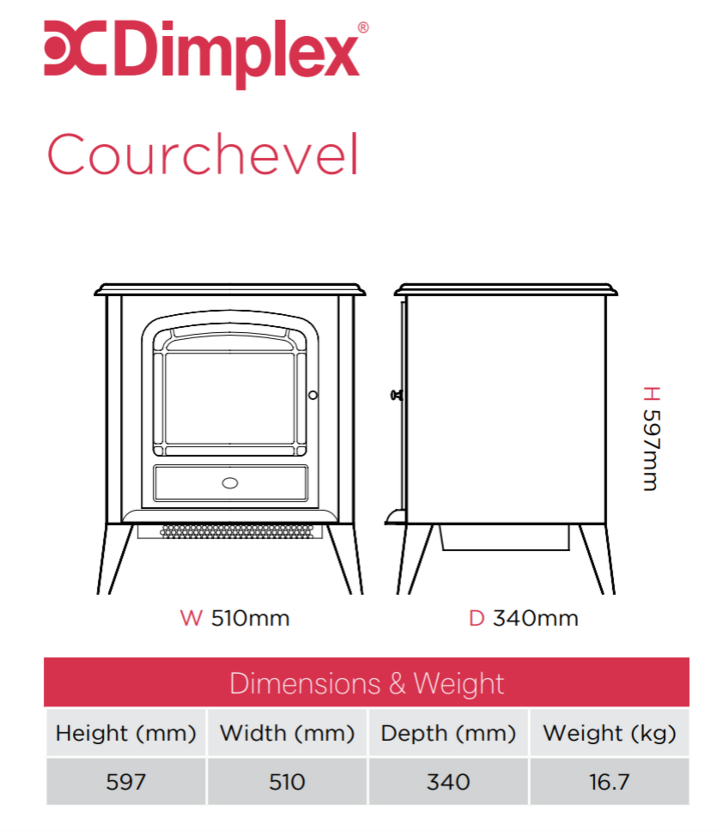 Dimplex Courcheval Optiflame Electric Stove