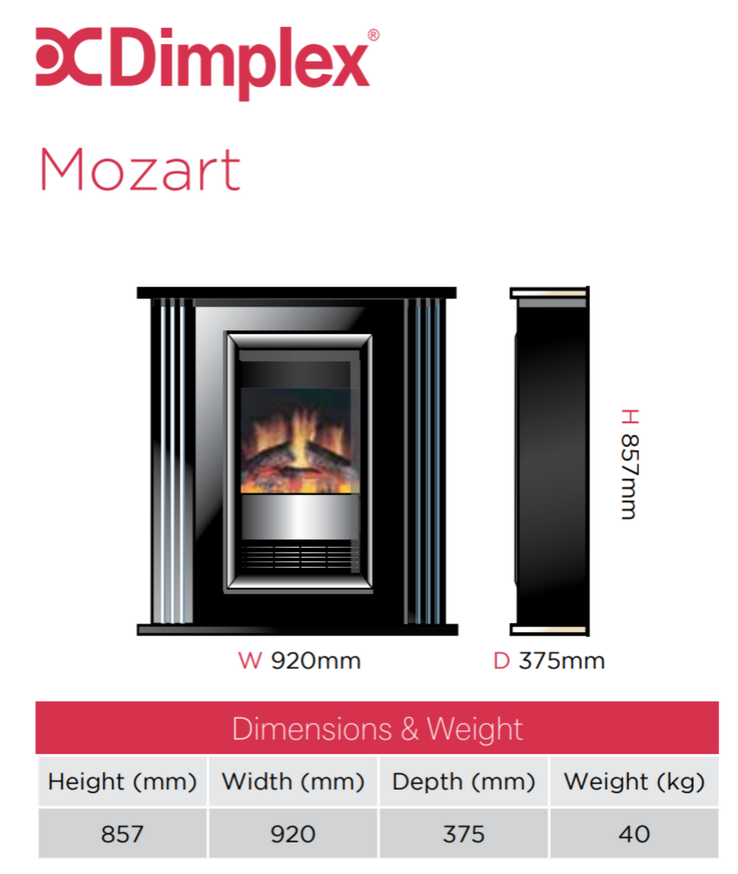 Dimplex Mozart Suite Black