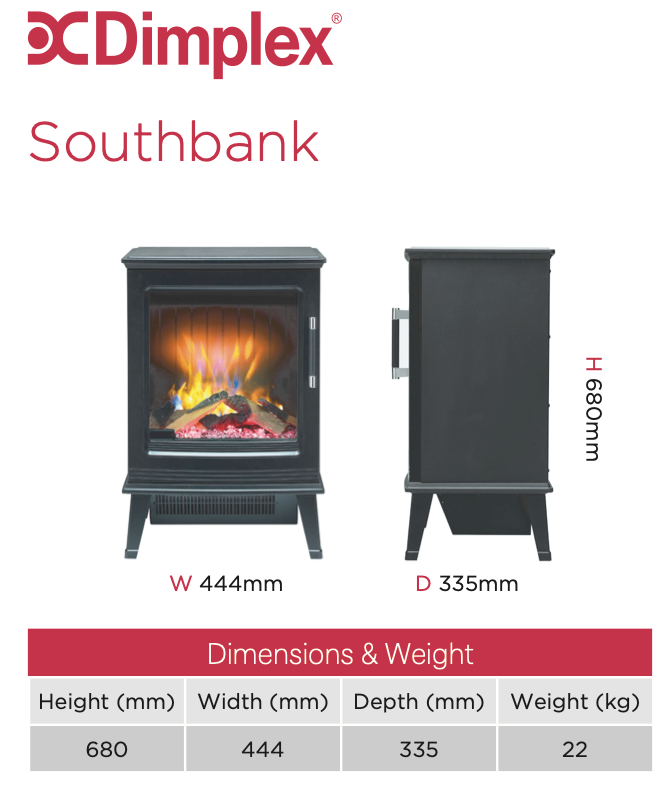 Dimplex Southbank Optiflame 3D Electric Stove