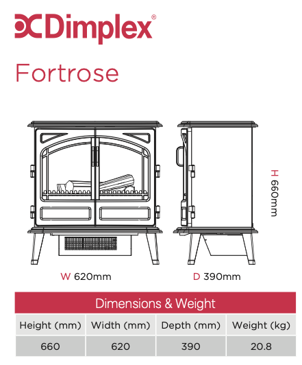 Dimplex Fortrose Optimyst Electric Stove