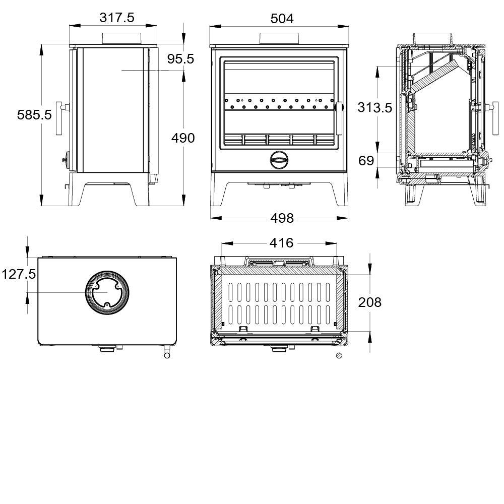 Derwent Large Multifuel Stove