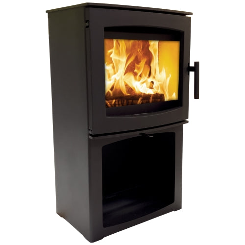 Small Tinder Box with Log Store Wood Burning Stove
