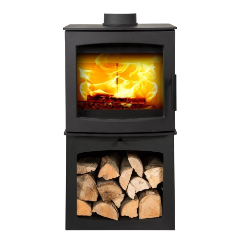 Small Tinder Box with Log Store Wood Burning Stove