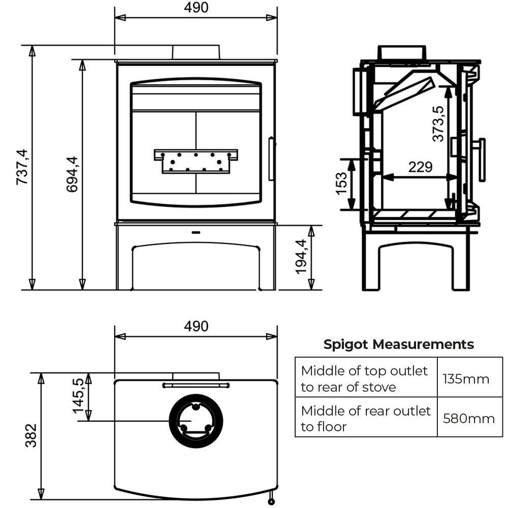 Tall Tinderbox Wood Burning Stove