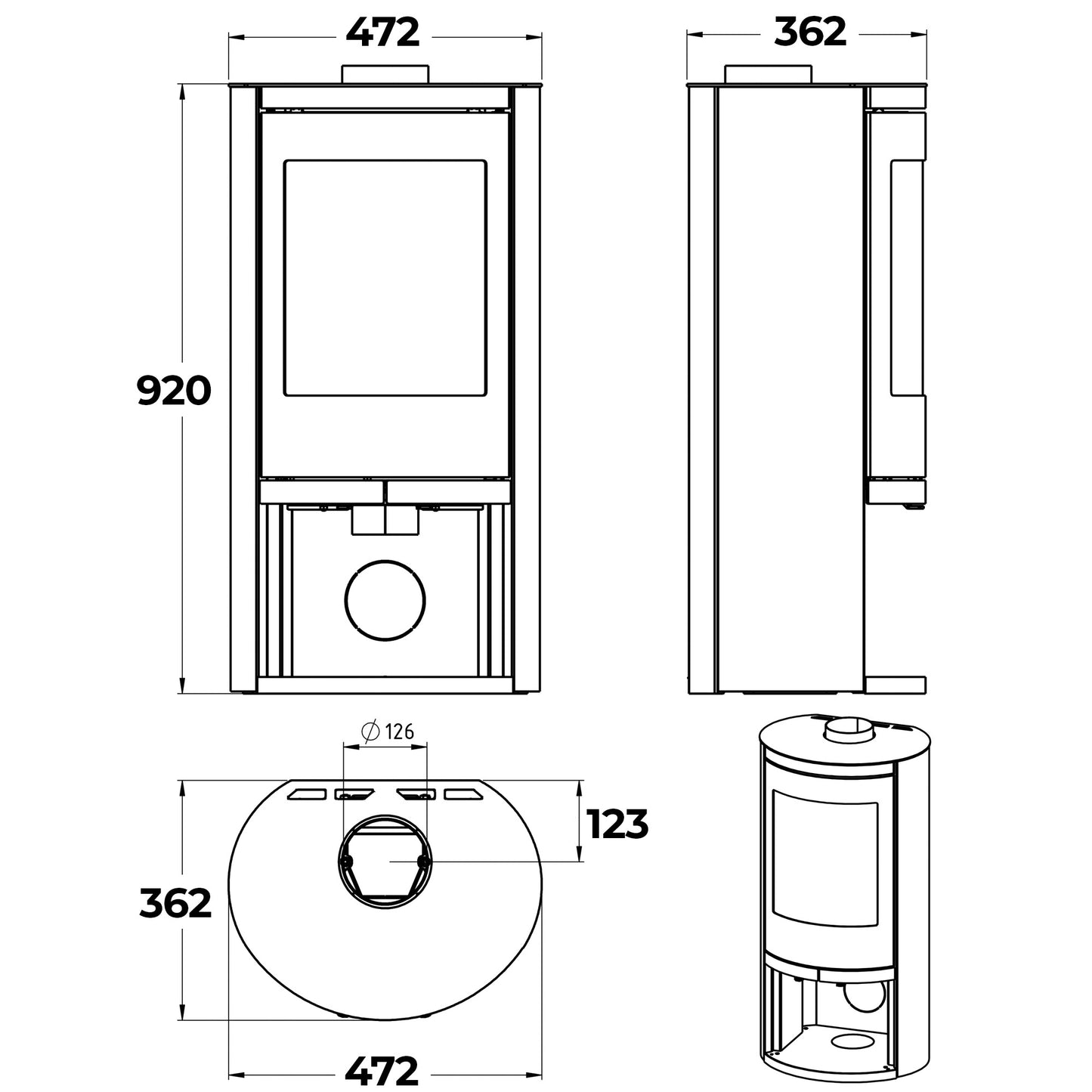Ovale Wood Burning Stove