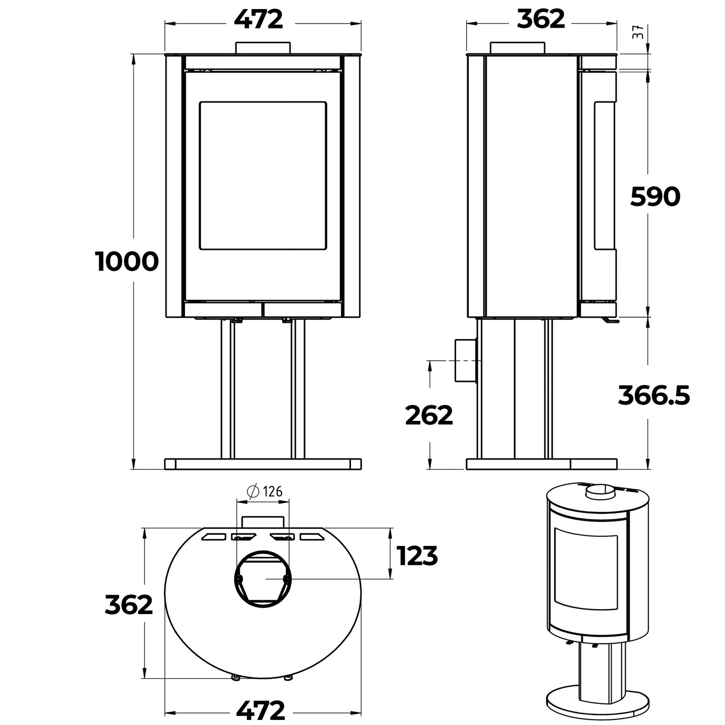 Ovale Wood Burning Stove