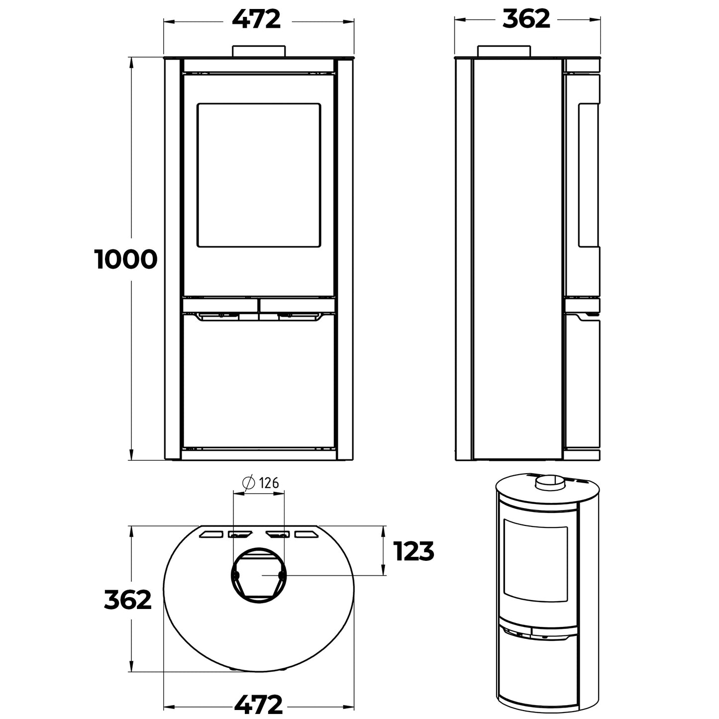 Ovale Wood Burning Stove
