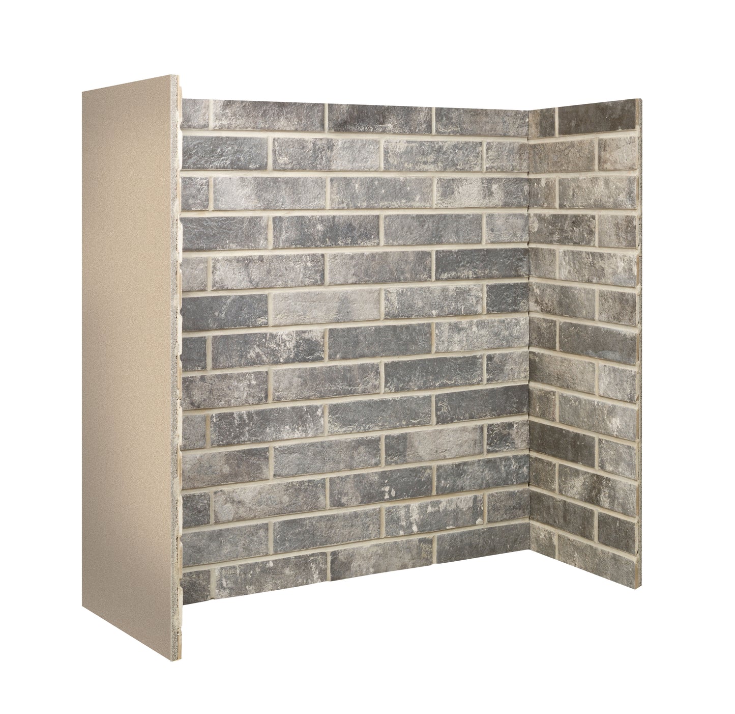 Fireplace Chambers - Steel Grey Brick Bond Chamber