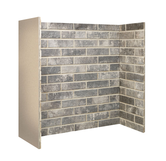 Fireplace Chambers - Steel Grey Brick Bond Chamber
