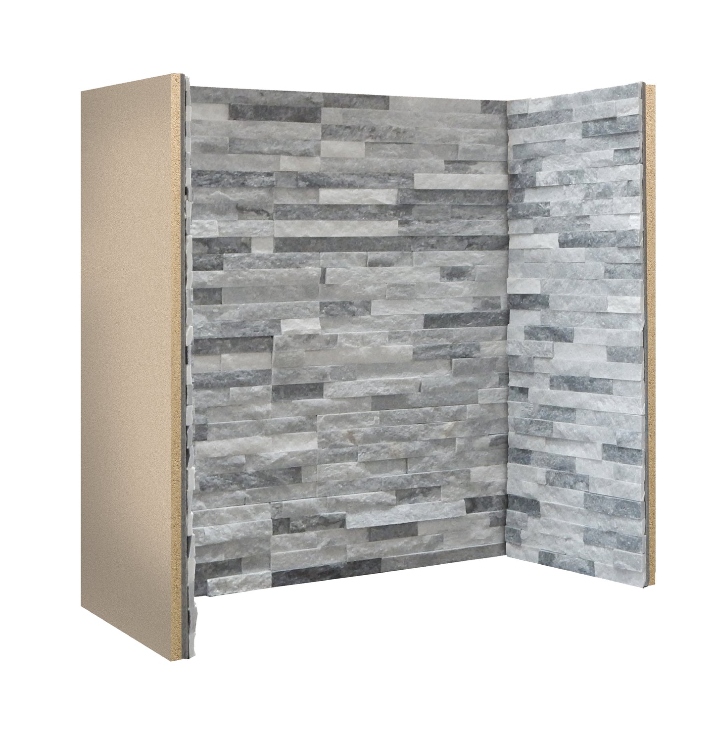 Fireplace Chamber - Grey White Staggered Slate Chamber