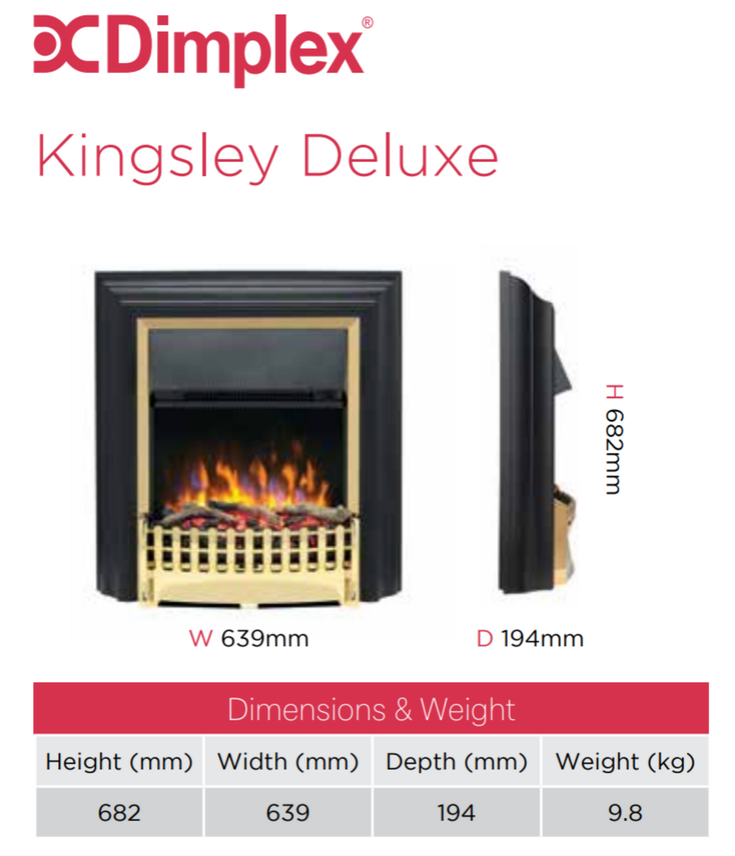 Dimplex Kingsley Deluxe Optiflame