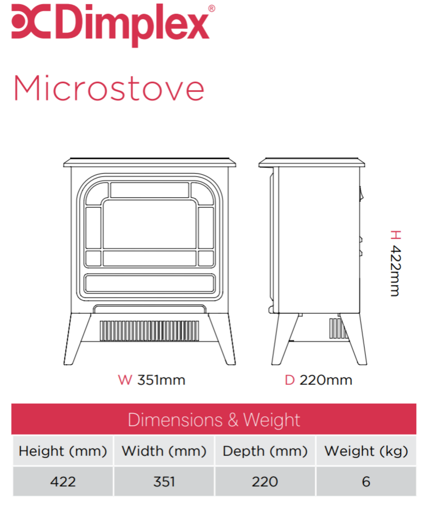 Dimplex MicroStove Optiflame Electric Stove