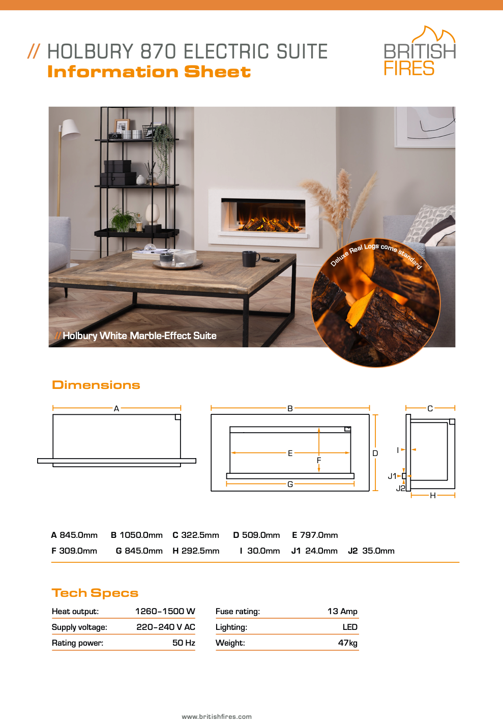 British Fires Holbury suite
