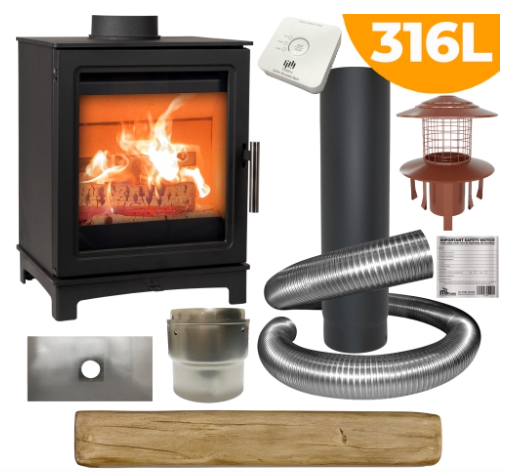 Skiddaw Wood Burning Stove Package