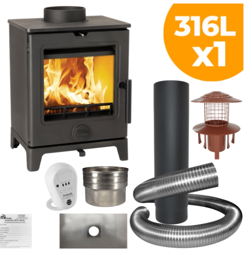 Derwent Small Wood Burning Stove Package