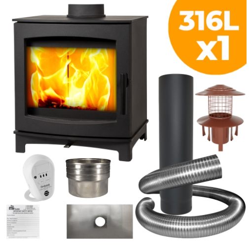 Tinderbox Small Wood Burning Stove Package