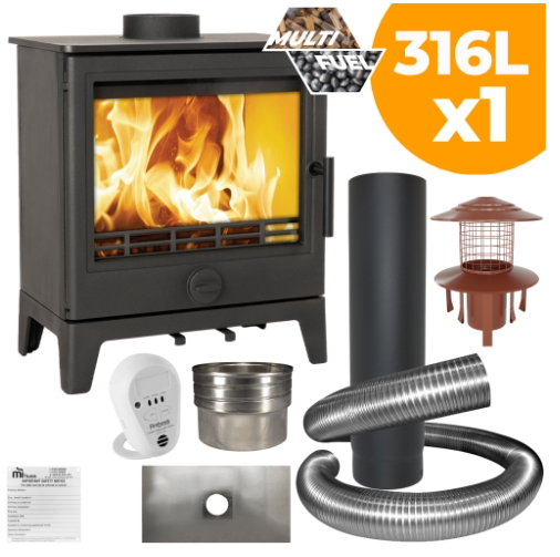 Derwent Large Multifuel Stove Package