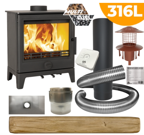 Derwent Large Multifuel Stove Package