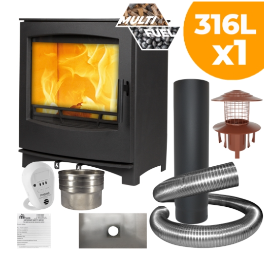 Tinderbox Large Multifuel Stove Package