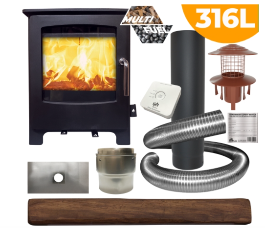 Solway Medium Multifuel Stove Package