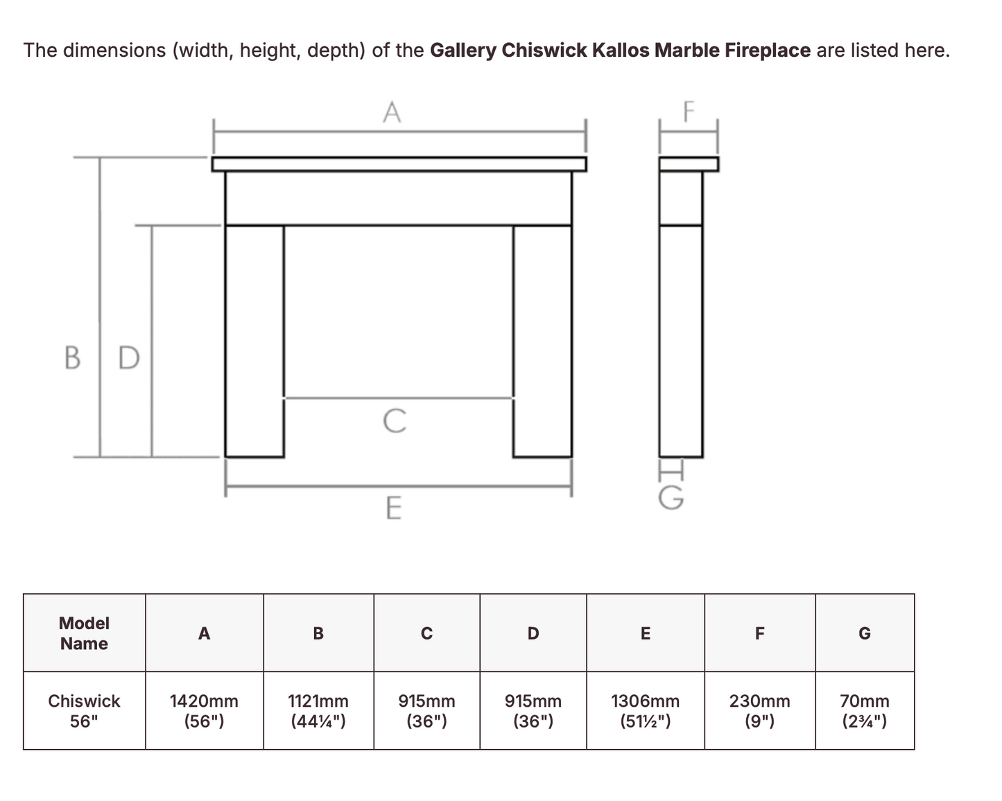 56" Camberley Surround