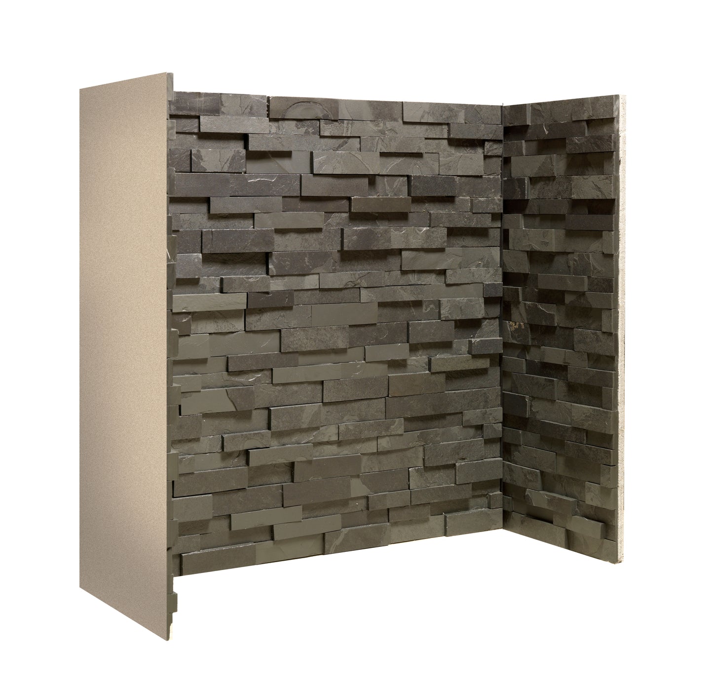 Fireplace Chamber - Black Staggered Slate Block Chamber