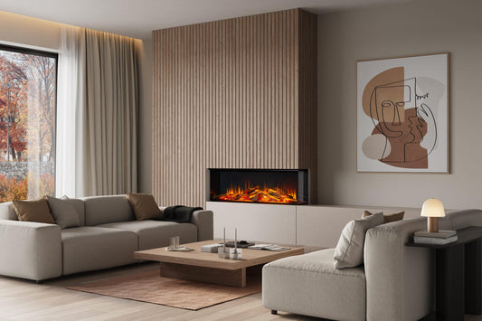iRange i1250e Deep Two Sided in Feature Wall with Real Oak Premium Wood Log Set 300DPI