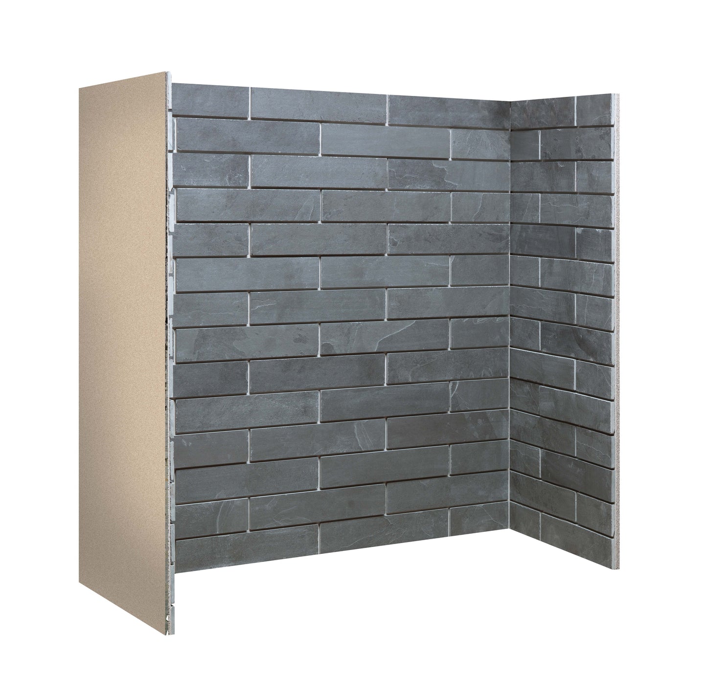 Fireplace Chamber - Porcelain Slate Brick Bond Chamber