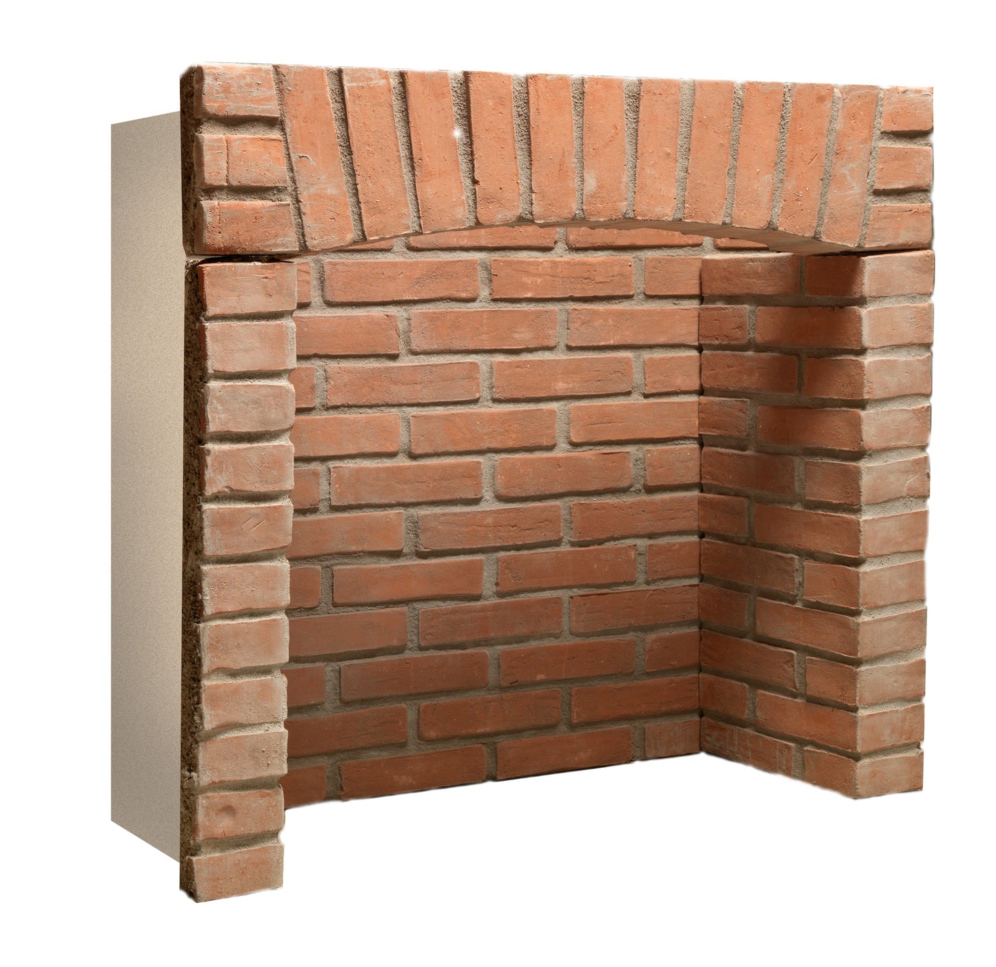 Fireplace Chamber - Rustic Brick Chamber with Front Returns & Arch